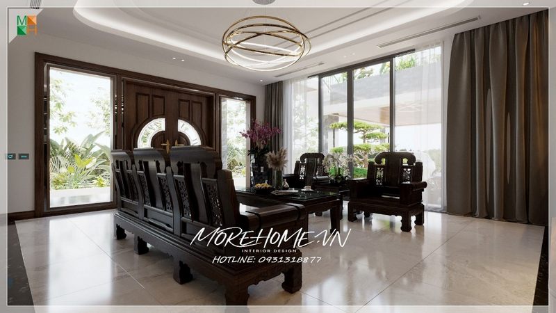 Bộ bàn ghế gỗ tự nhiên hiện đại sử dụng tiện nghi, sang trọng, thẩm mỹ cao